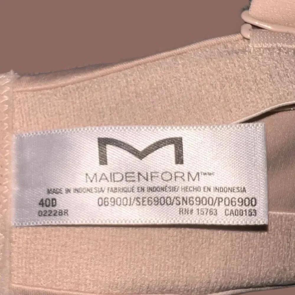 NWT Plus Size Maidenform Nude Strapless Power Band Convertible Bra Size 40D